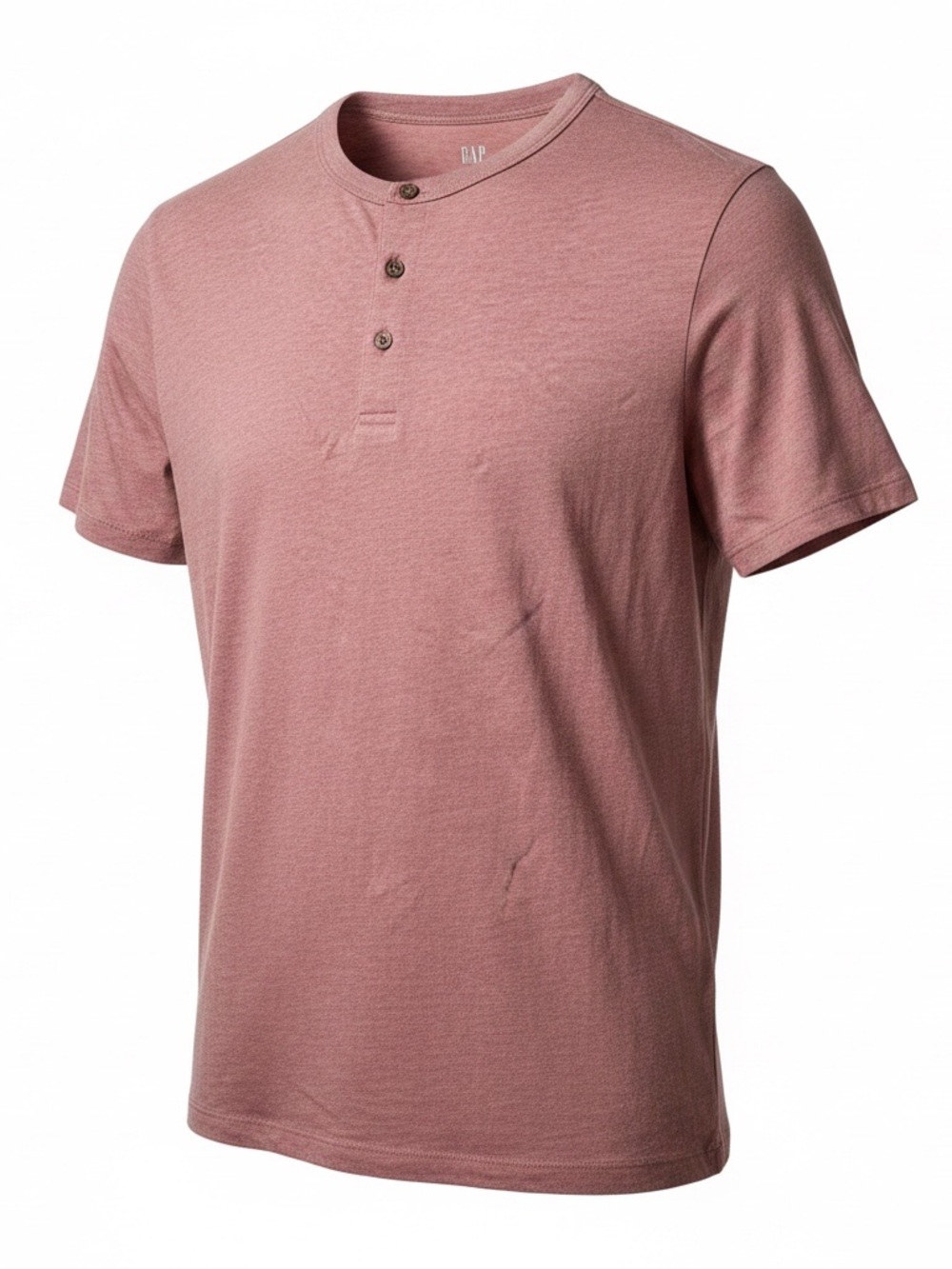 GAP Men's Short Sleeve Tee in Dusty Rose Henley